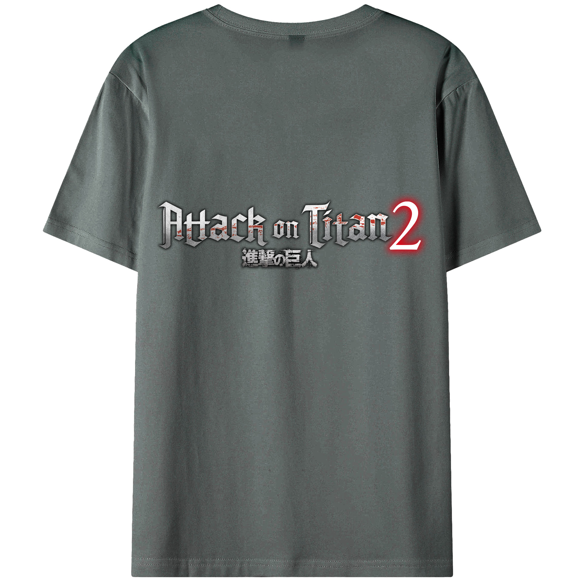 （画像用） 進撃の巨人 Attack on Titan 綿100％ メンズ半袖Tシャツ（バックプリント） 通気性